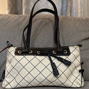 Dooney & Bourke Black and Cream Shoulder Bag